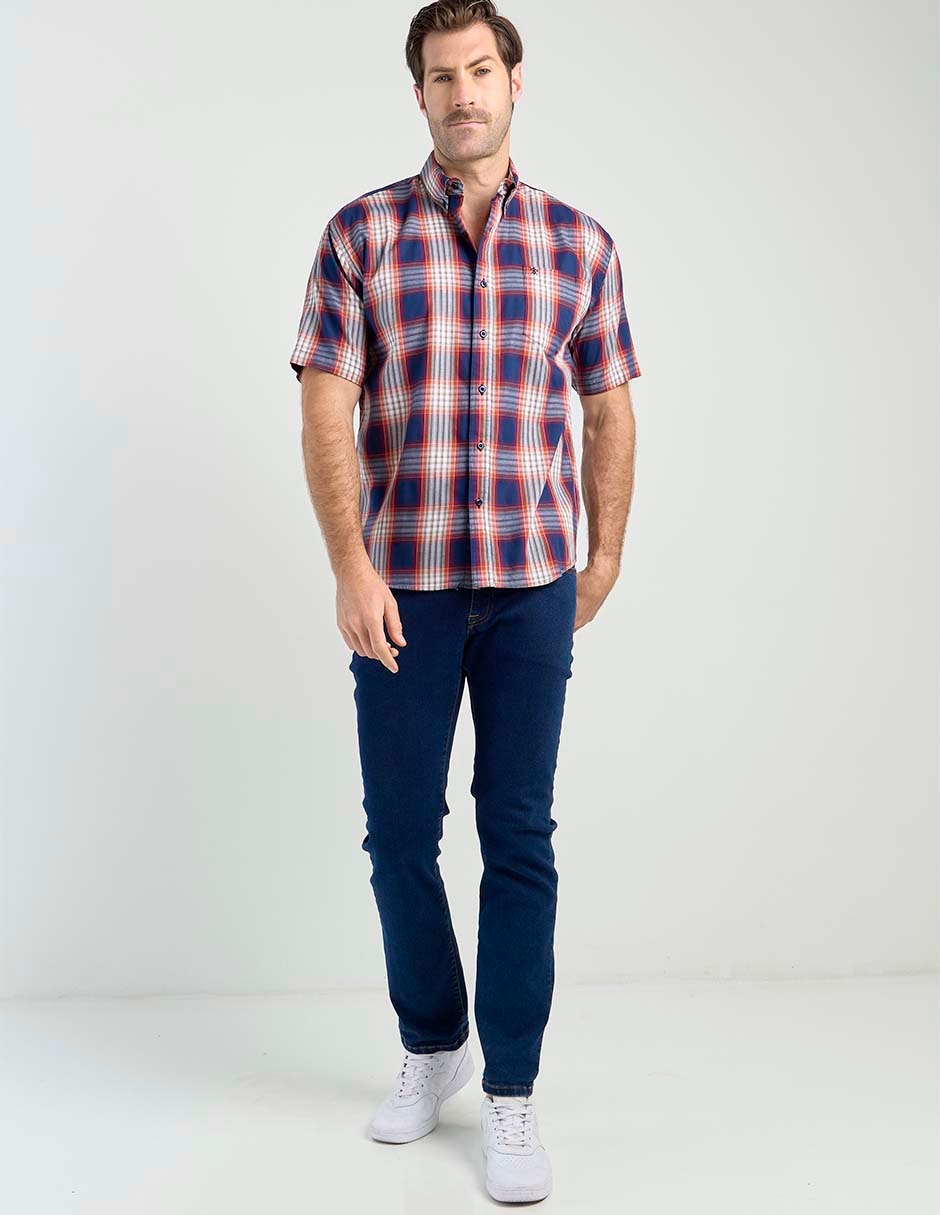 Camisa casual de algodón manga corta para hombre 7