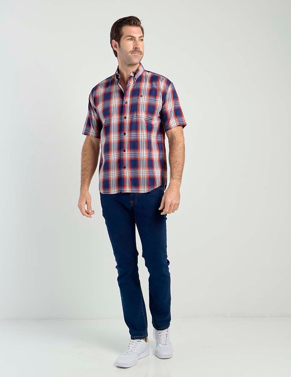 Camisa casual de algodón manga corta para hombre 8