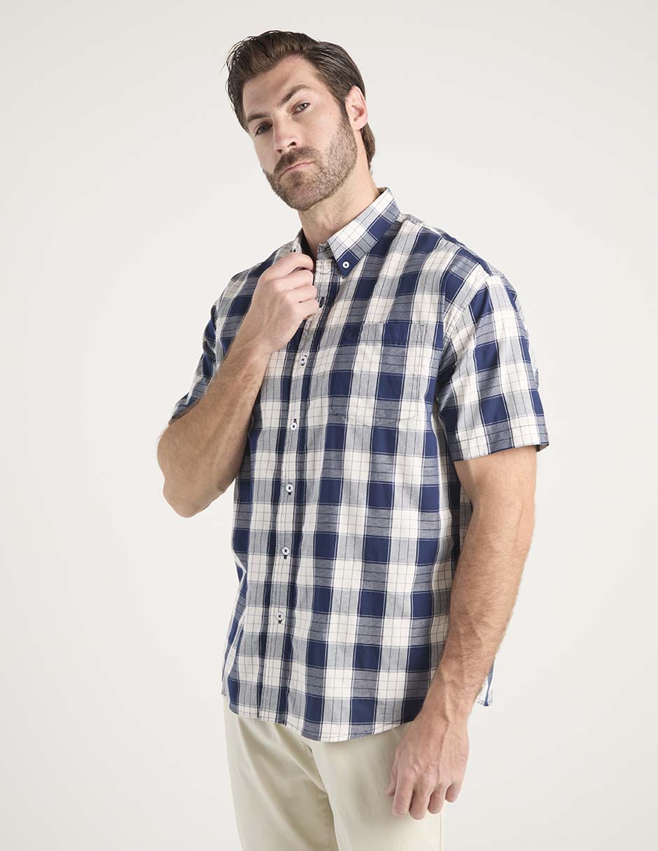 Camisa casual Cavalatti de algodón manga corta para hombre