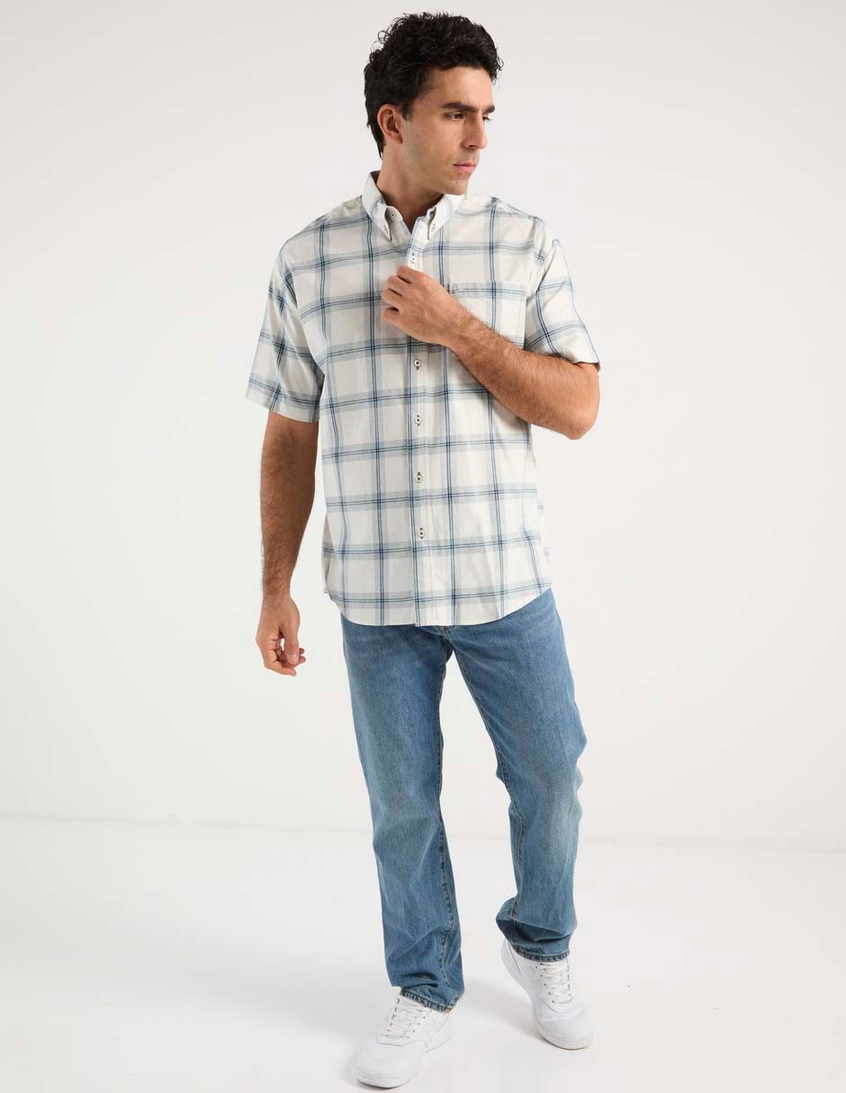 Camisa casual Cavalatti de algodón manga corta para hombre