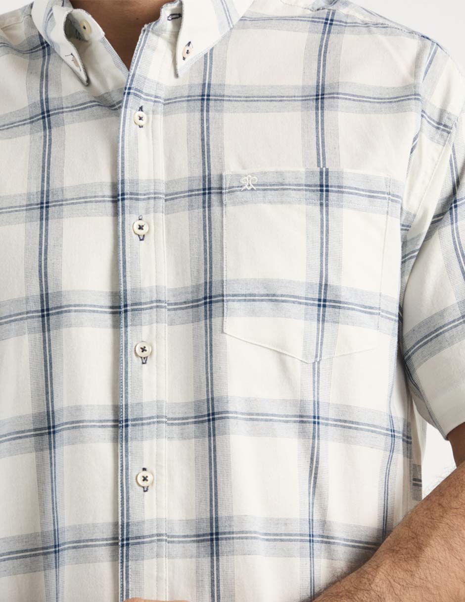 Camisa casual Cavalatti de algodón manga corta para hombre