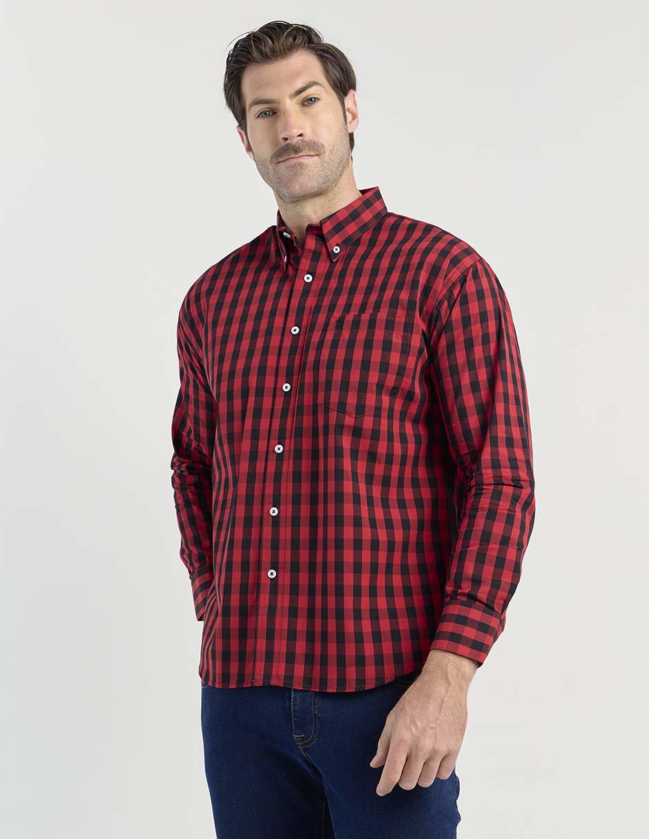 Camisa casual de algodón manga larga para hombre 1