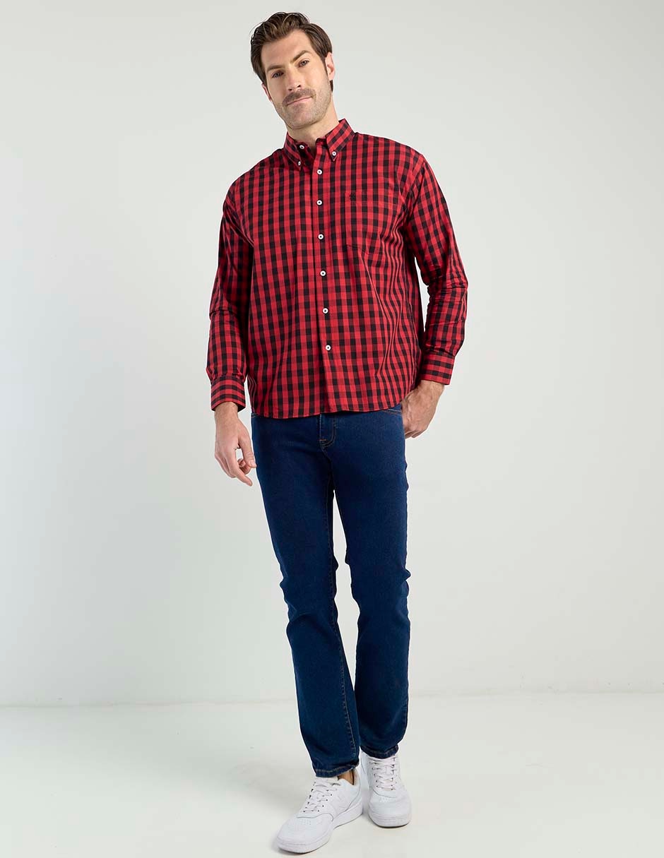 Camisa casual de algodón manga larga para hombre 7