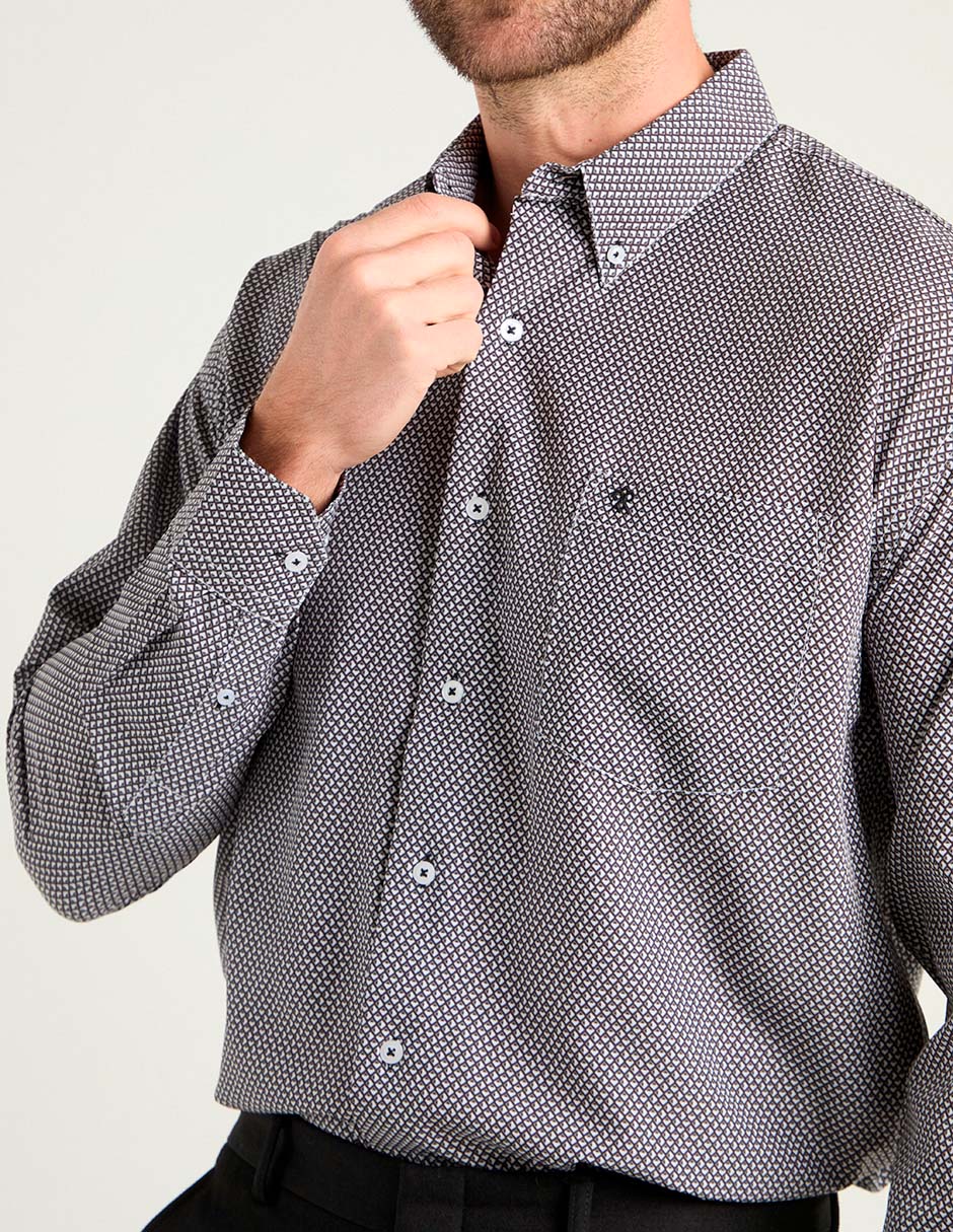 Camisa casual manga larga para hombre 9