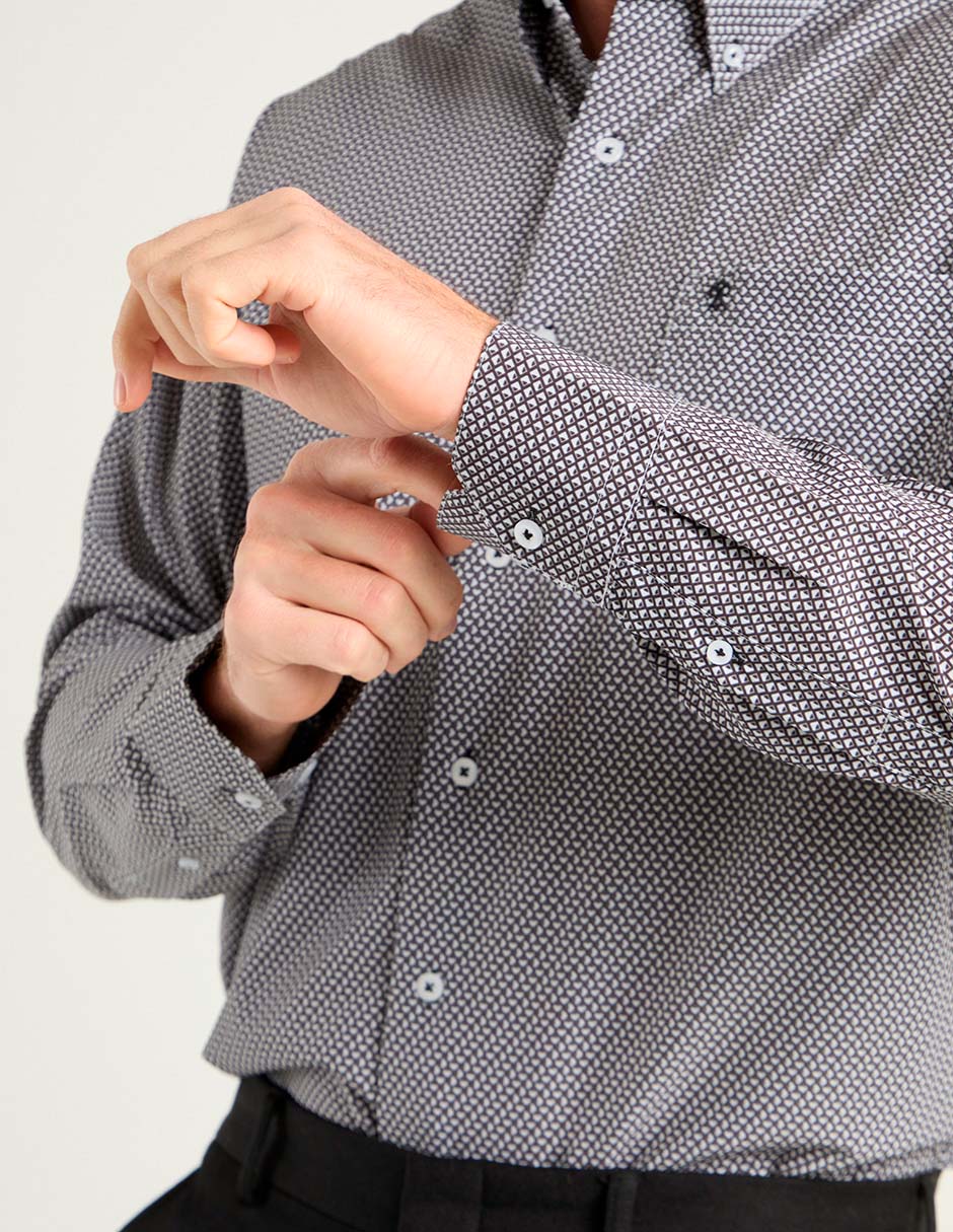 Camisa casual manga larga para hombre 10