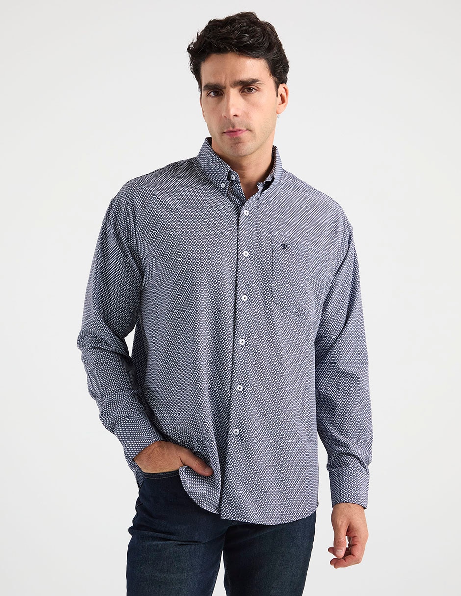 Camisa casual Cavalatti de algodón manga larga para hombre