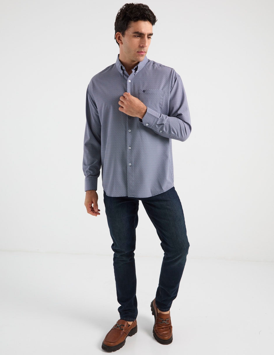 Camisa casual Cavalatti de algodón manga larga para hombre