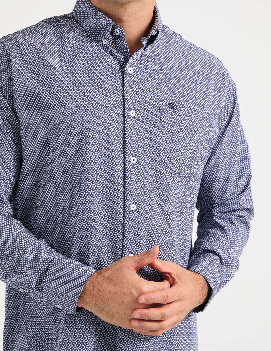 Camisa casual Cavalatti de algodón manga larga para hombre