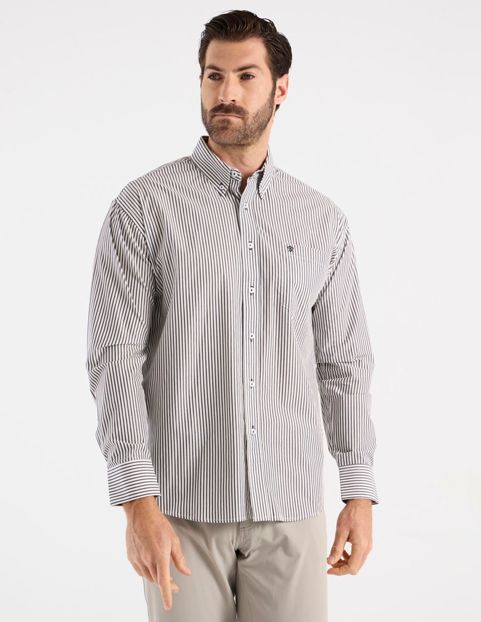 Camisa casual de algodón manga larga para hombre 1