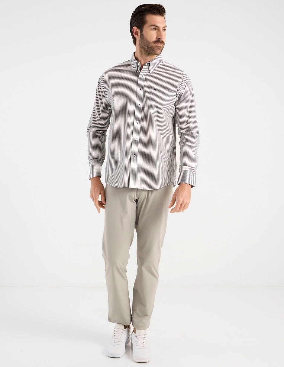 Camisa casual de algodón manga larga para hombre 6