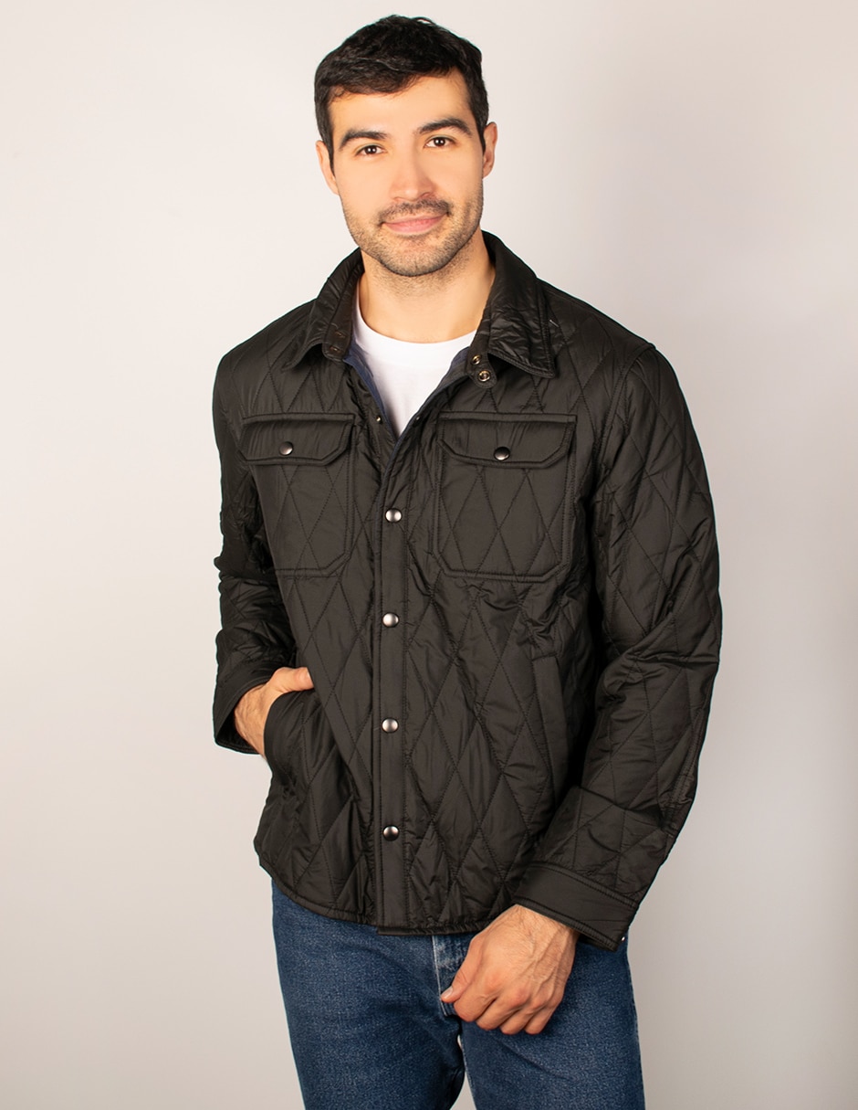 Chamarra casual capitonada para hombre