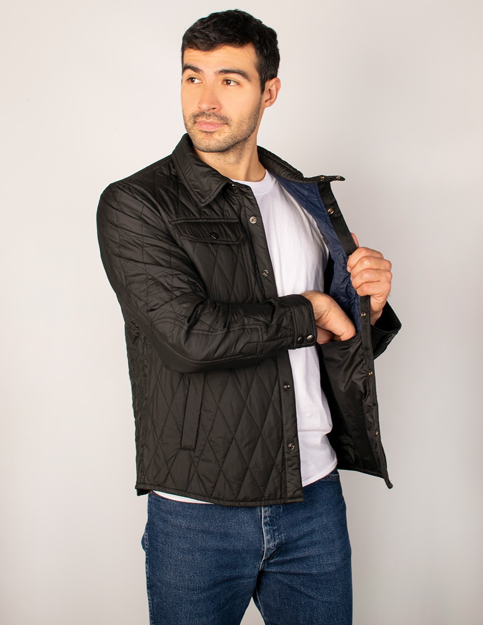 Chamarra casual capitonada para hombre