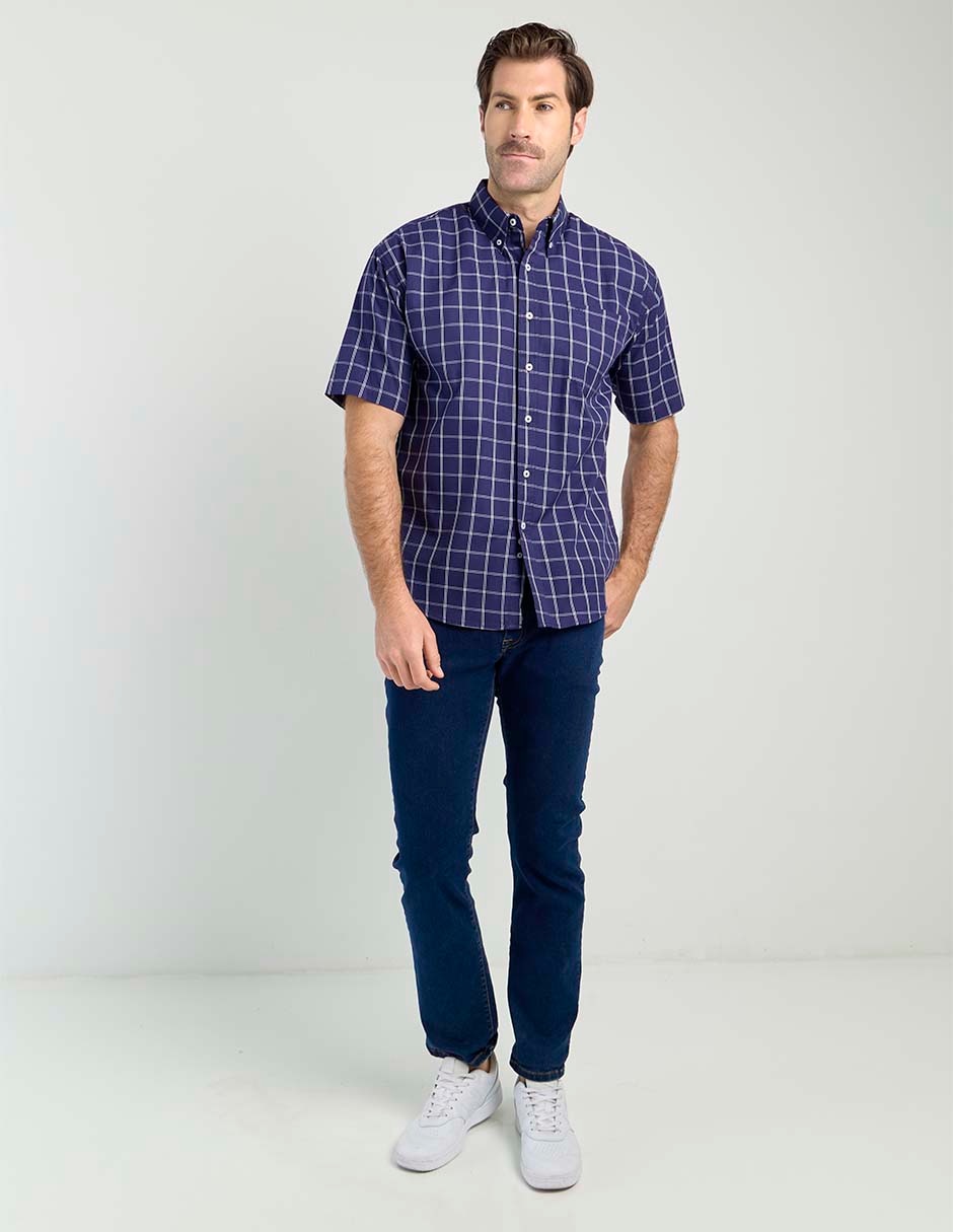 Camisa casual de algodón manga corta para hombre 7