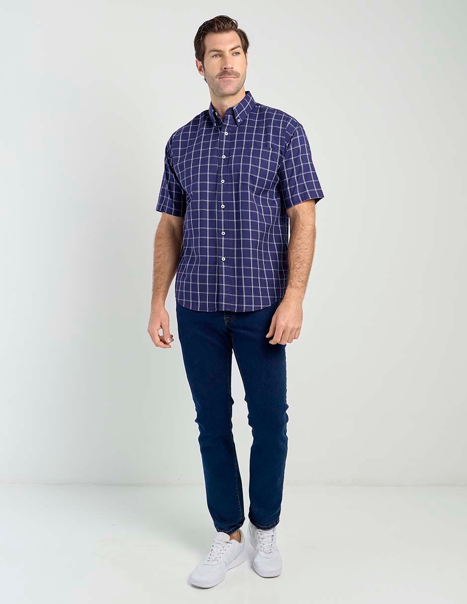 Camisa casual de algodón manga corta para hombre 8