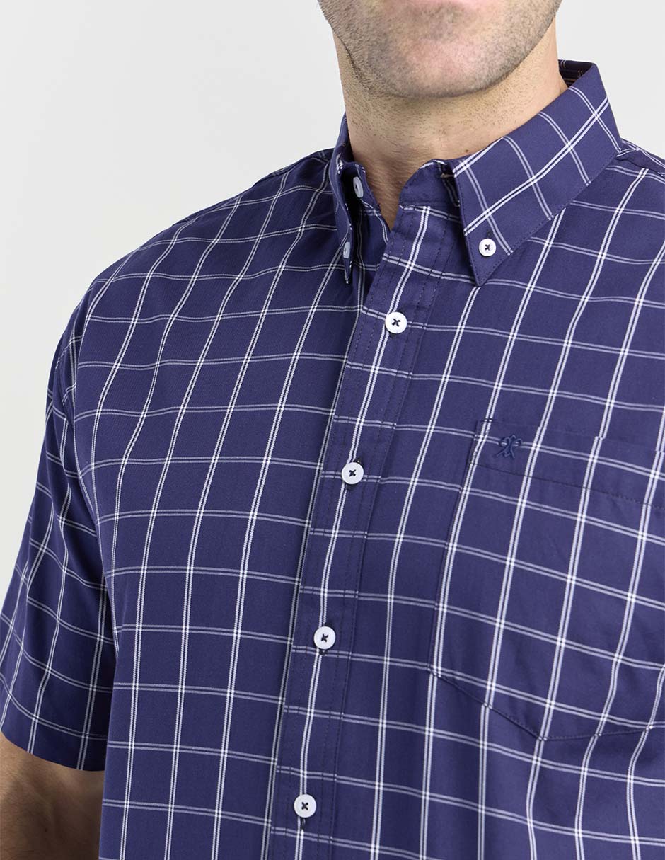 Camisa casual de algodón manga corta para hombre 9