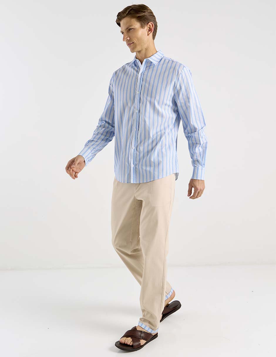 Camisa playa Now & Then manga larga para hombre