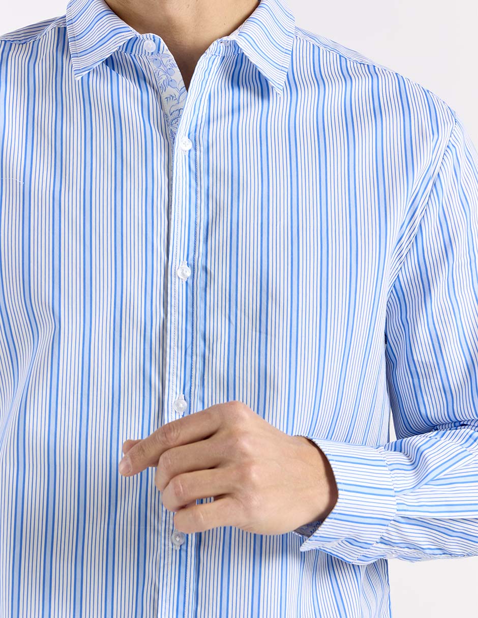 Camisa playa Now & Then manga larga para hombre