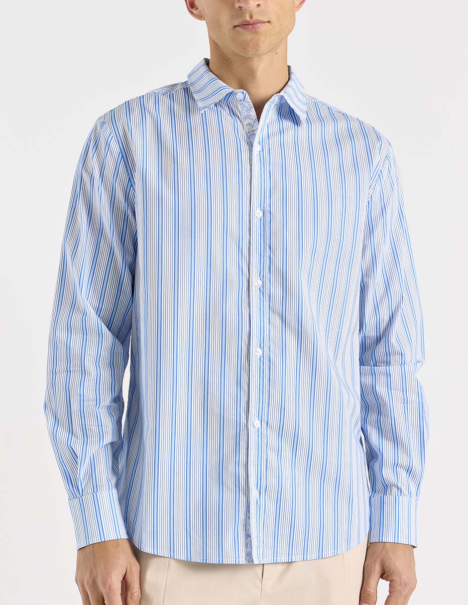 Camisa playa Now & Then manga larga para hombre