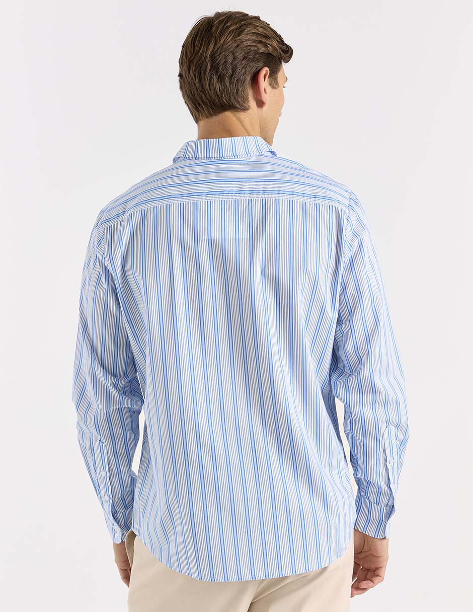 Camisa playa Now & Then manga larga para hombre