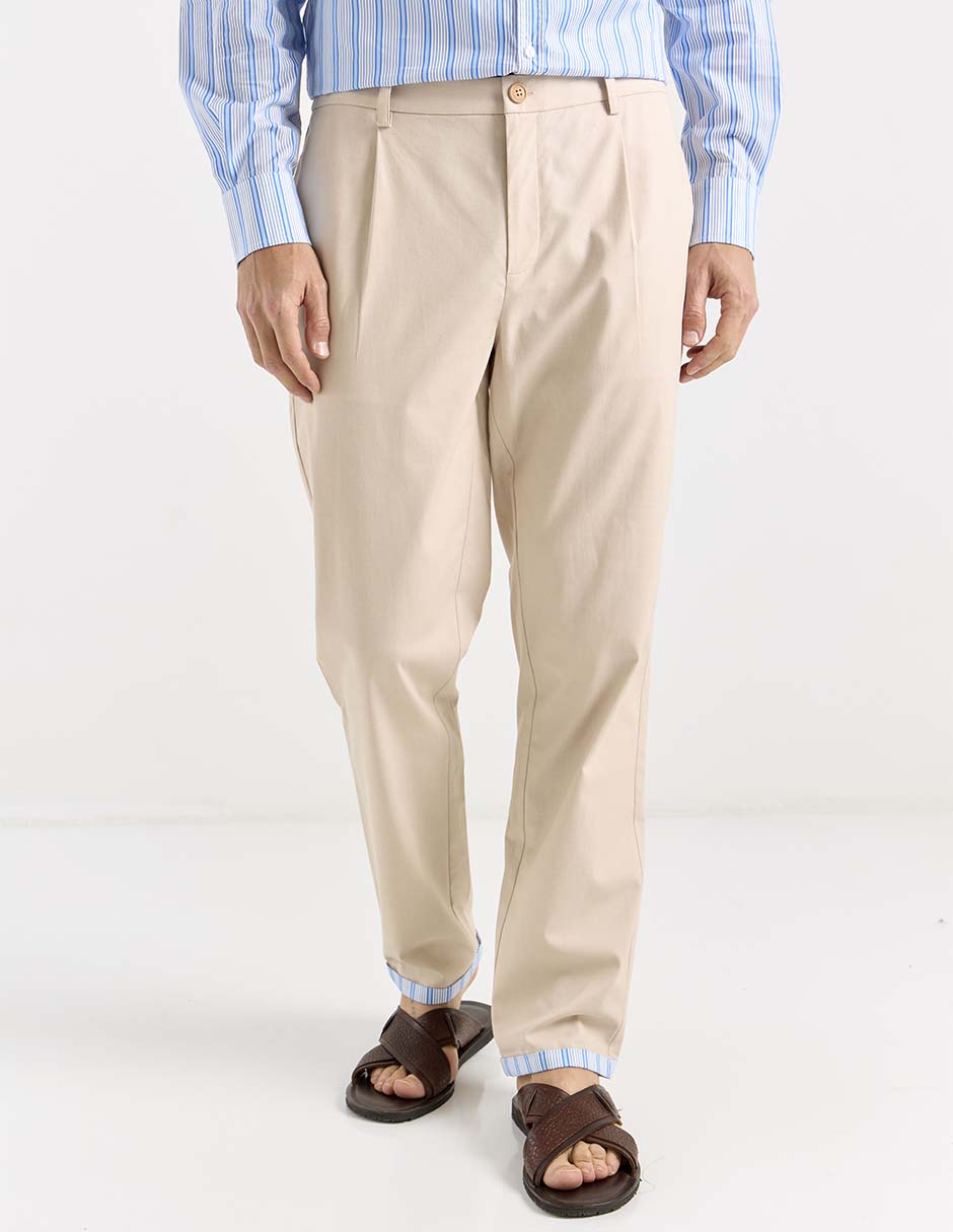 Pantalón chino straight Now & Then de algodón para hombre