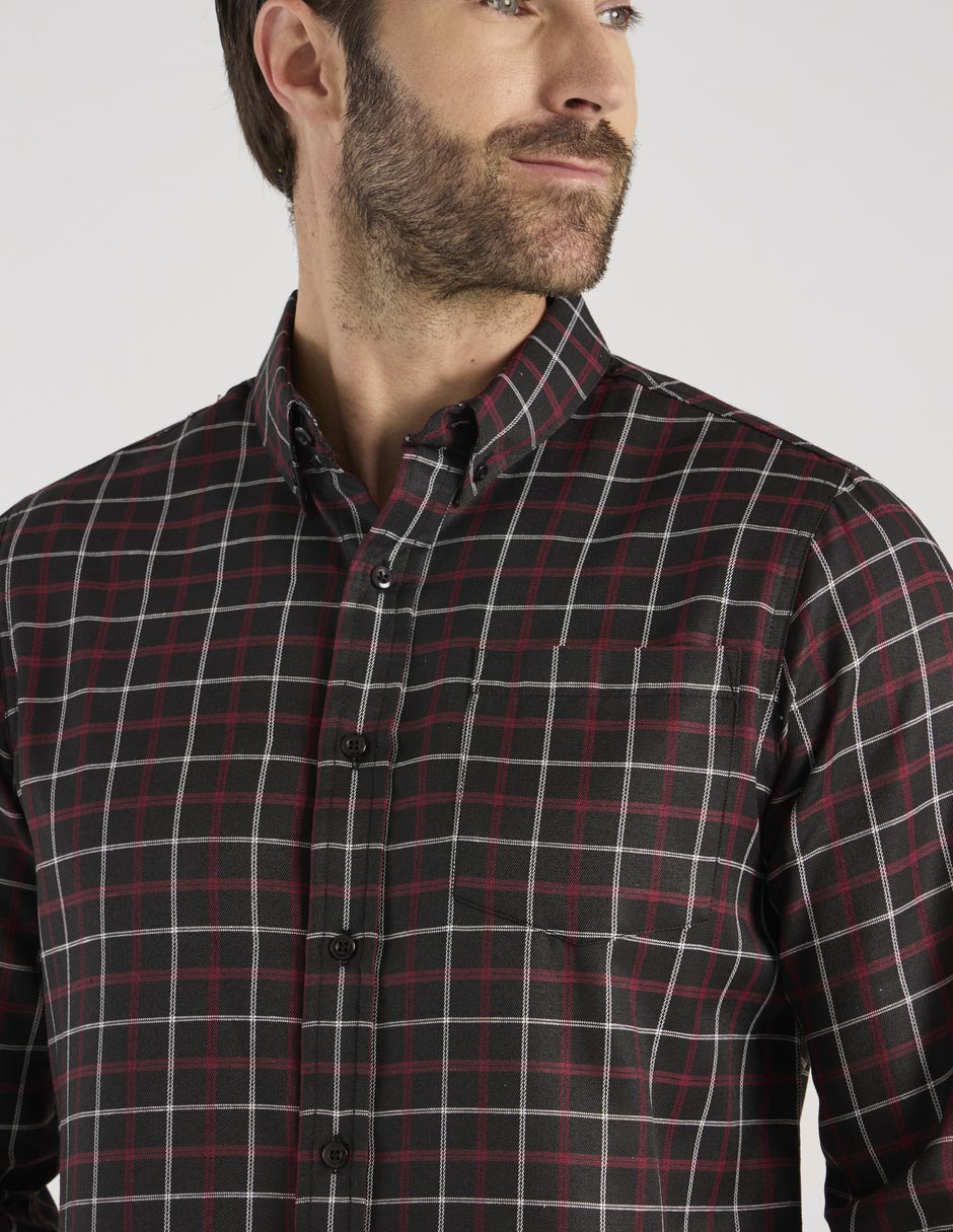 Camisa casual Regent Street de algodón manga larga para hombre