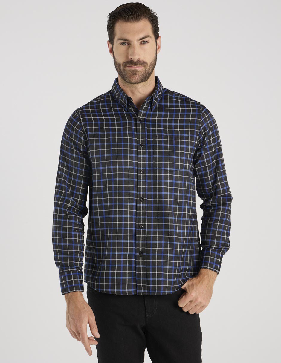 Camisa casual Regent Street de algodón manga larga para hombre