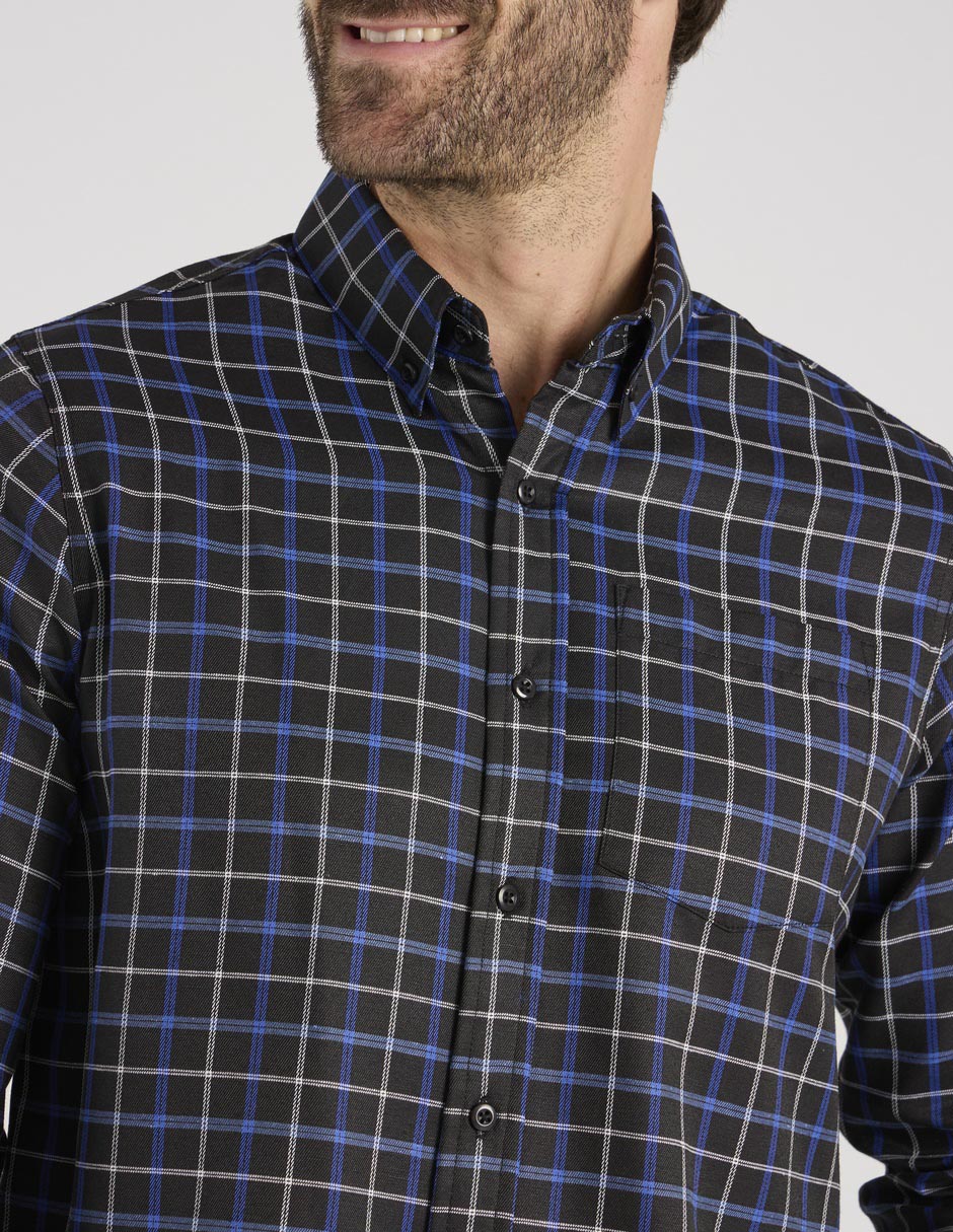 Camisa casual Regent Street de algodón manga larga para hombre