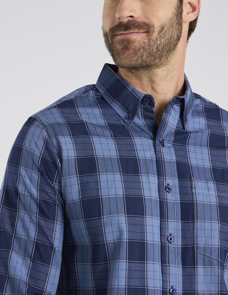 Camisa casual Regent Street de algodón manga larga para hombre