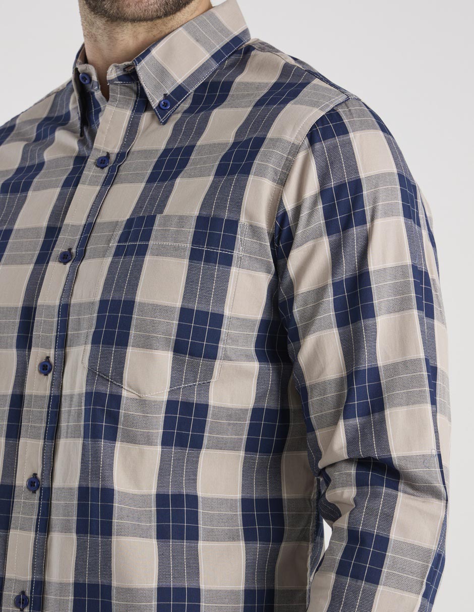 Camisa casual de algodón manga larga para hombre 7