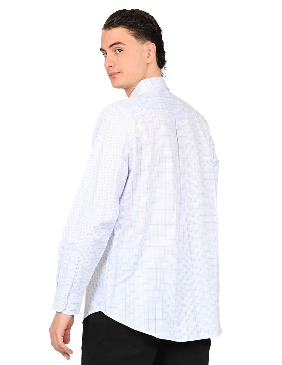 Camisa casual Ferrioni de algodón manga larga para hombre