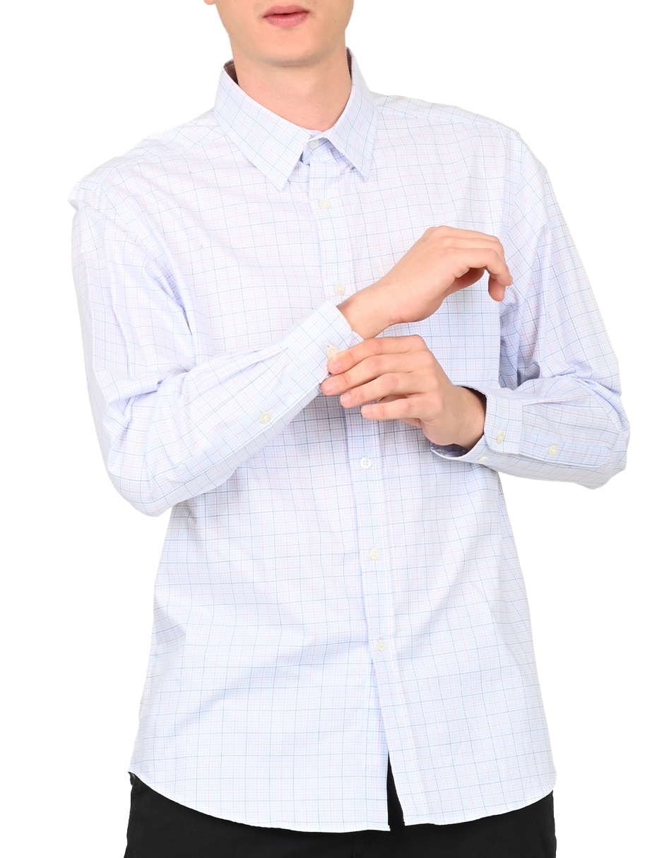 Camisa casual Ferrioni de algodón manga larga para hombre