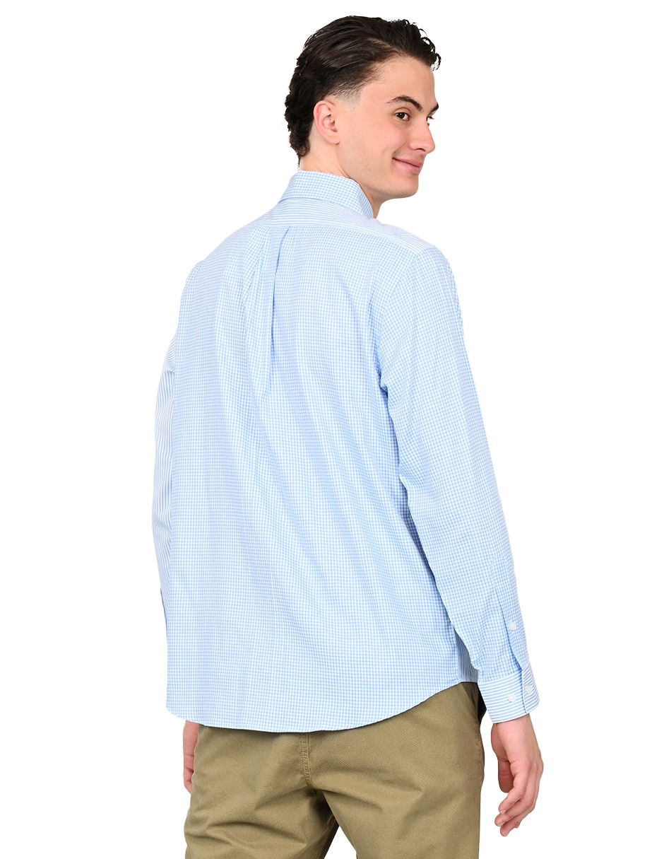 Camisa casual de algodón manga larga para hombre 6