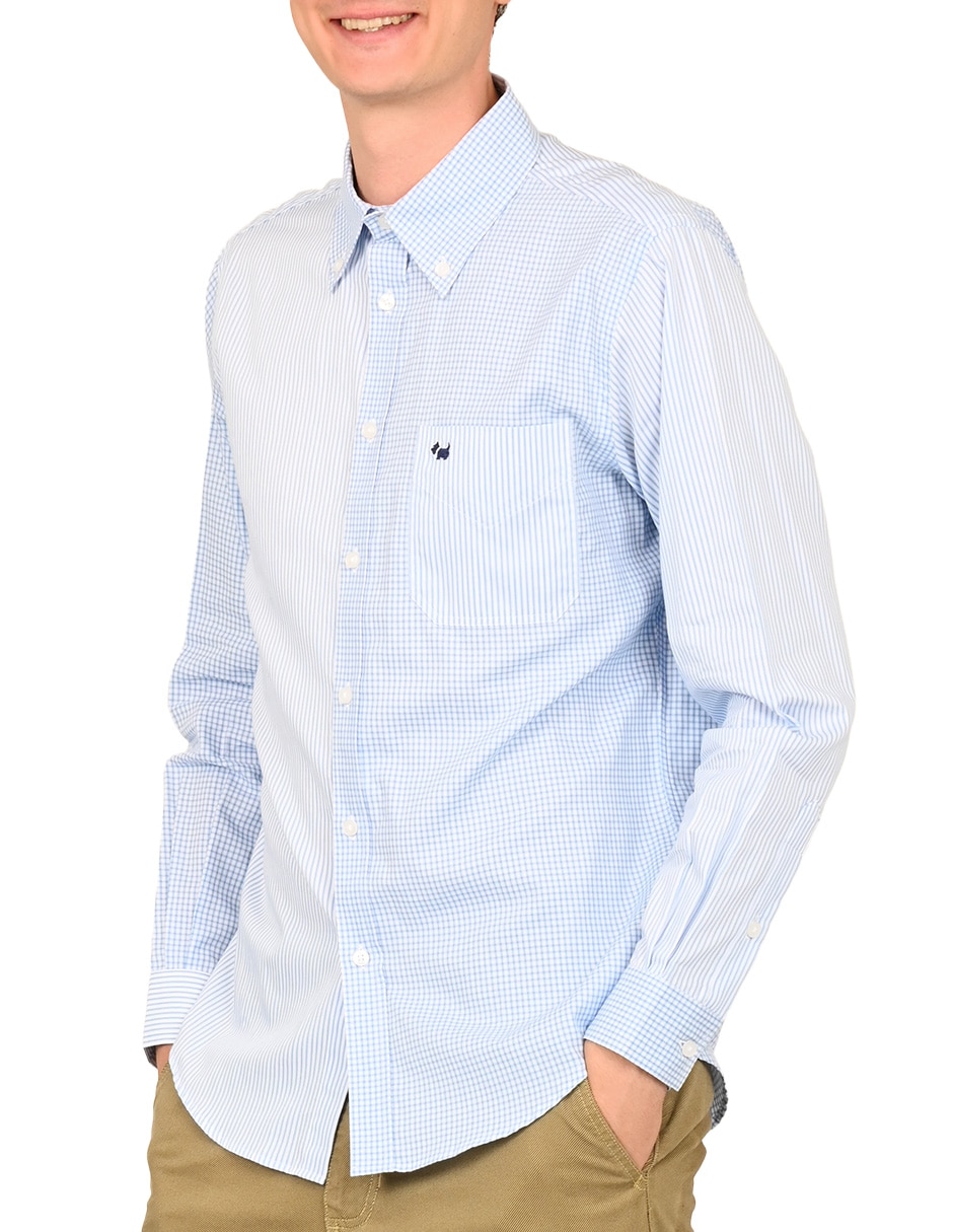 Camisa casual de algodón manga larga para hombre 7