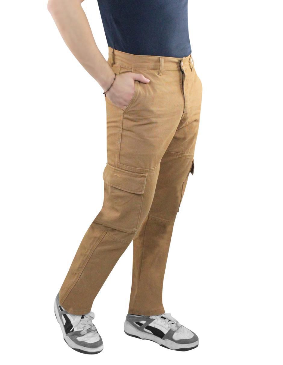 Pantalón cargo cargo recto de gabardina para hombre 7