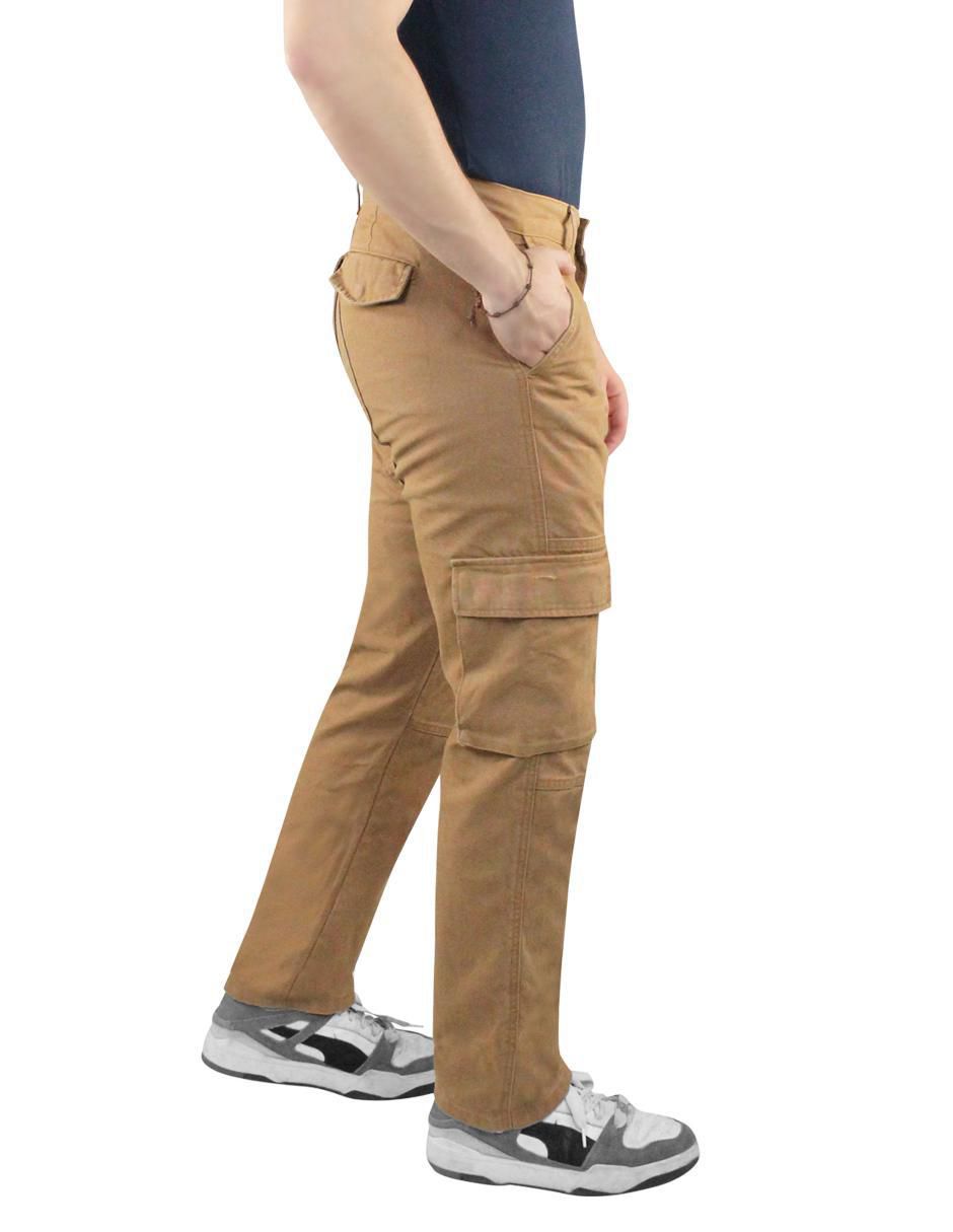 Pantalón cargo cargo recto de gabardina para hombre 5