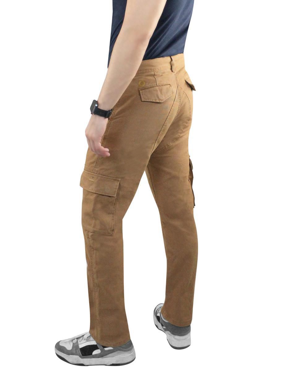 Pantalón cargo cargo recto de gabardina para hombre 2
