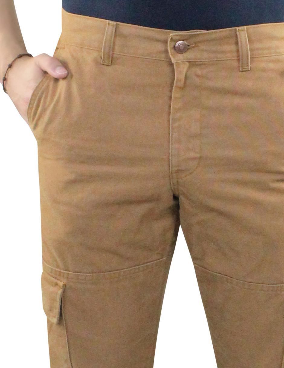 Pantalón cargo cargo recto de gabardina para hombre 8