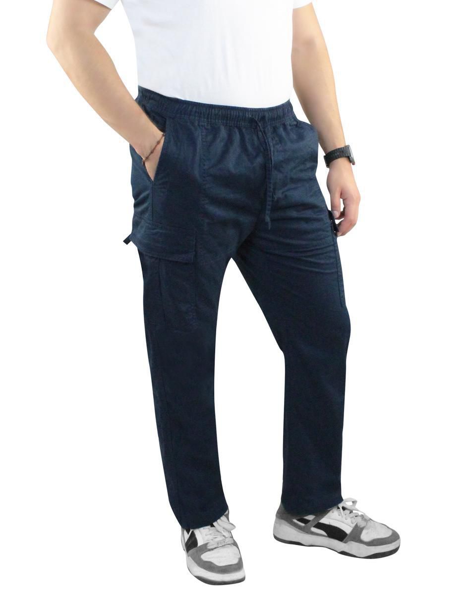 Pantalón cargo cargo recto de gabardina para hombre 7