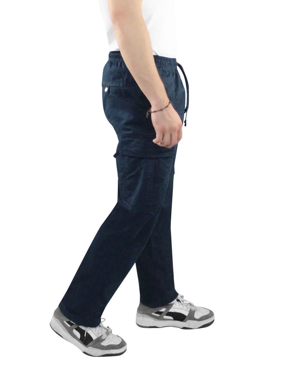 Pantalón cargo cargo recto de gabardina para hombre 5