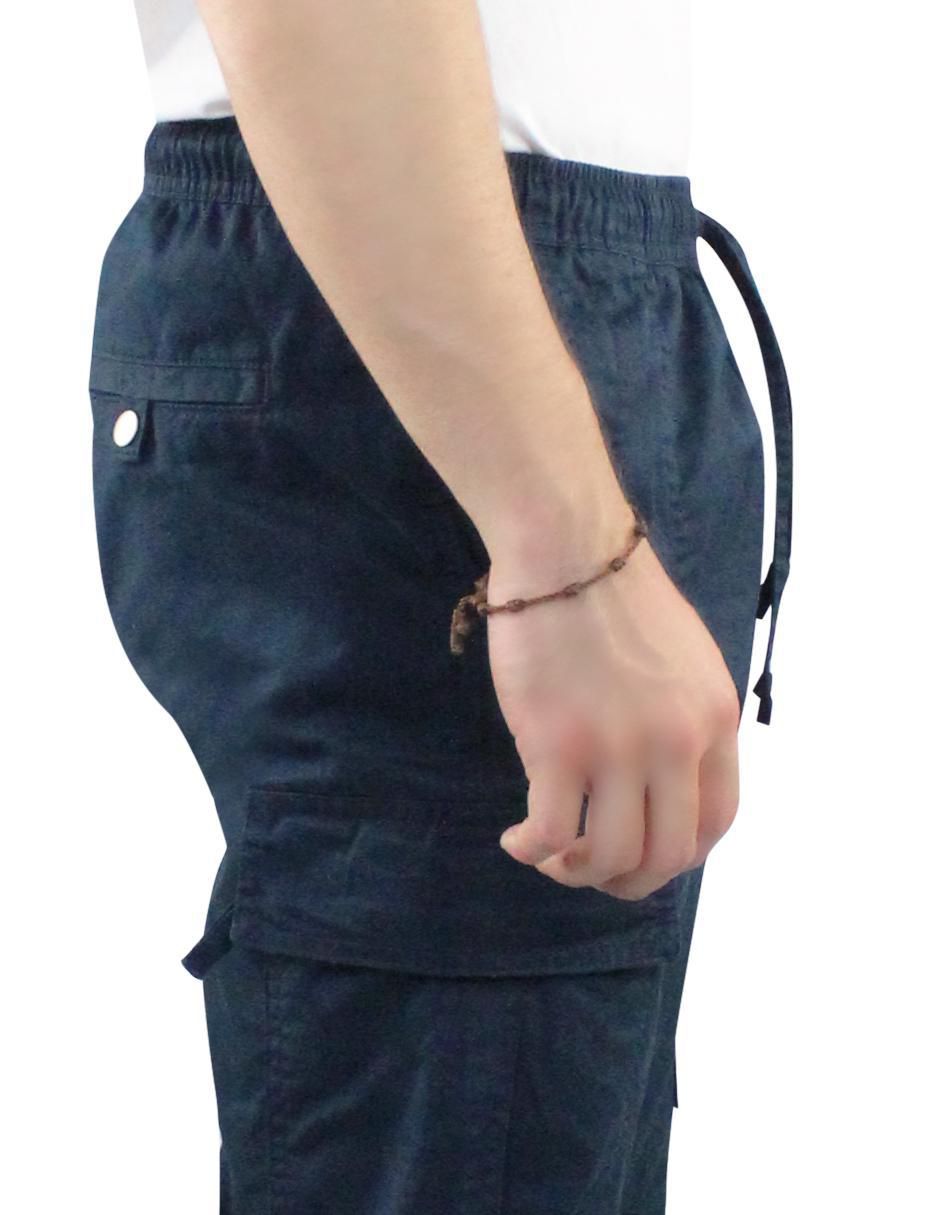 Pantalón cargo cargo recto de gabardina para hombre 3