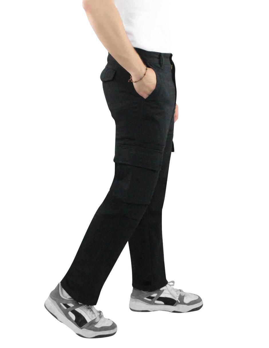 Pantalón cargo cargo recto de gabardina para hombre 5