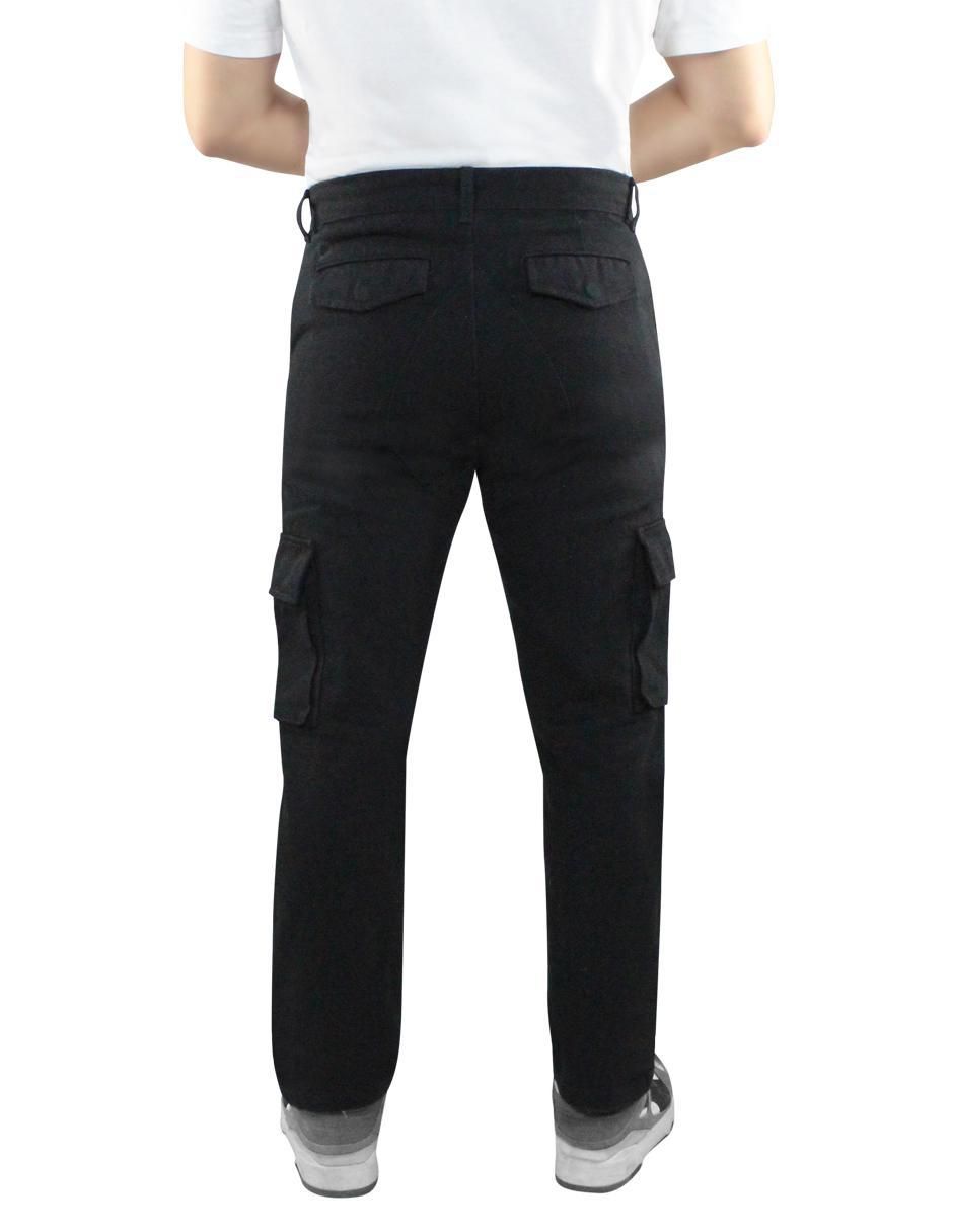 Pantalón cargo cargo recto de gabardina para hombre 4