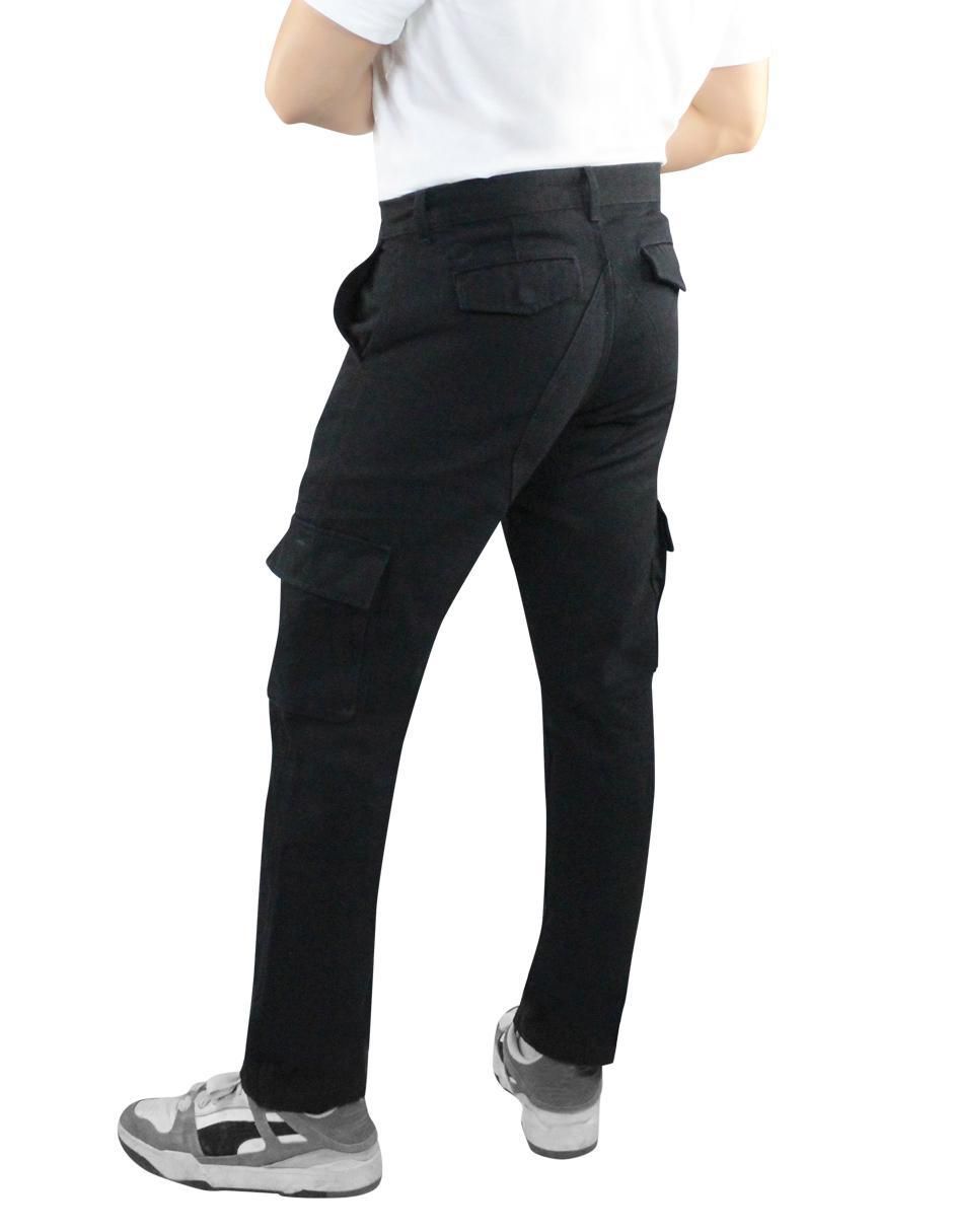 Pantalón cargo cargo recto de gabardina para hombre 2