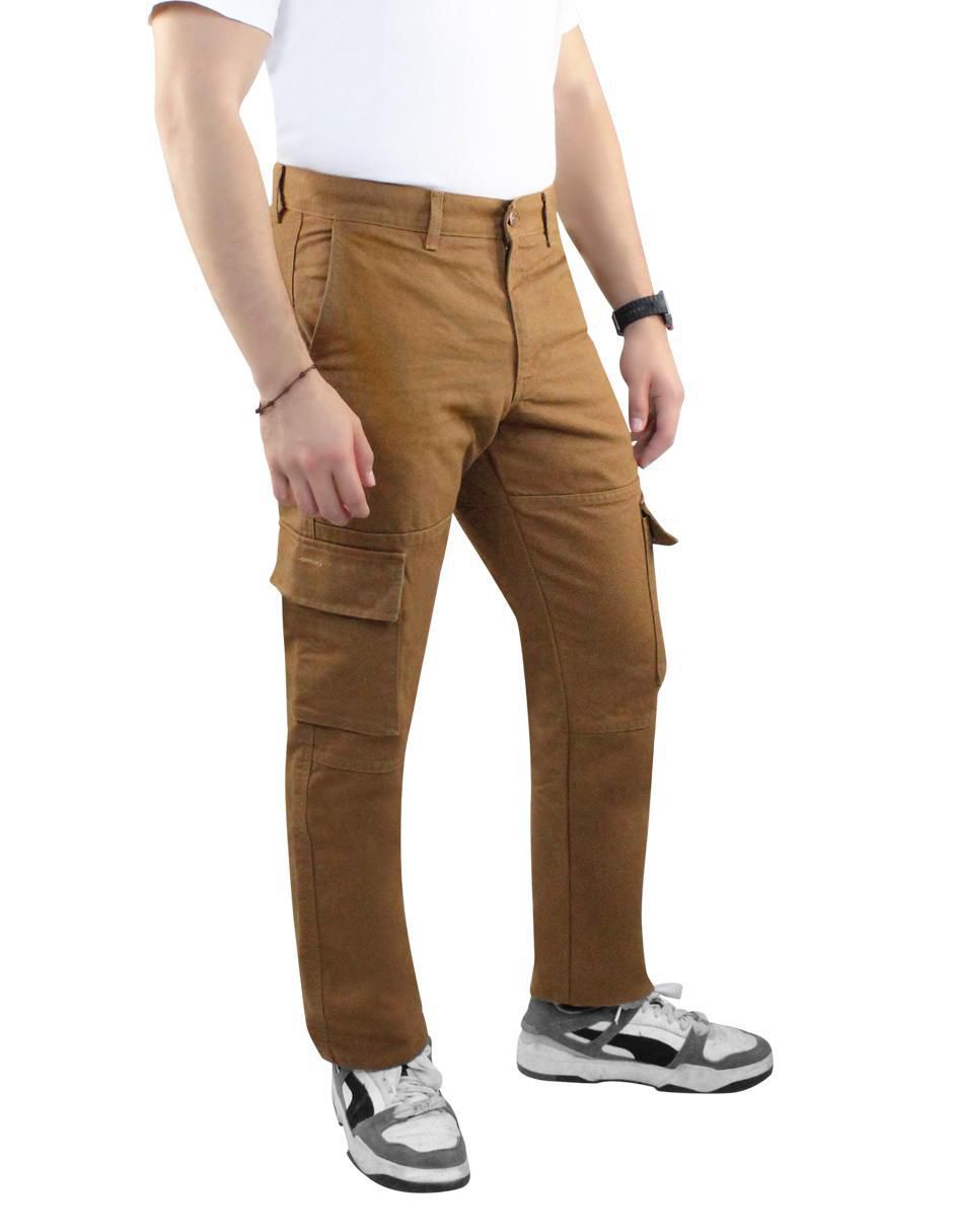 Pantalón cargo cargo recto de gabardina para hombre 7