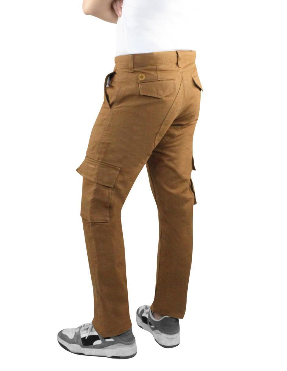 Pantalón cargo cargo recto de gabardina para hombre 2