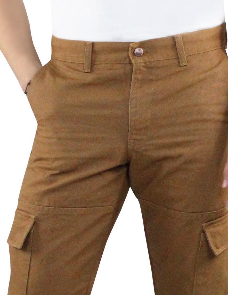 Pantalón cargo cargo recto de gabardina para hombre 8