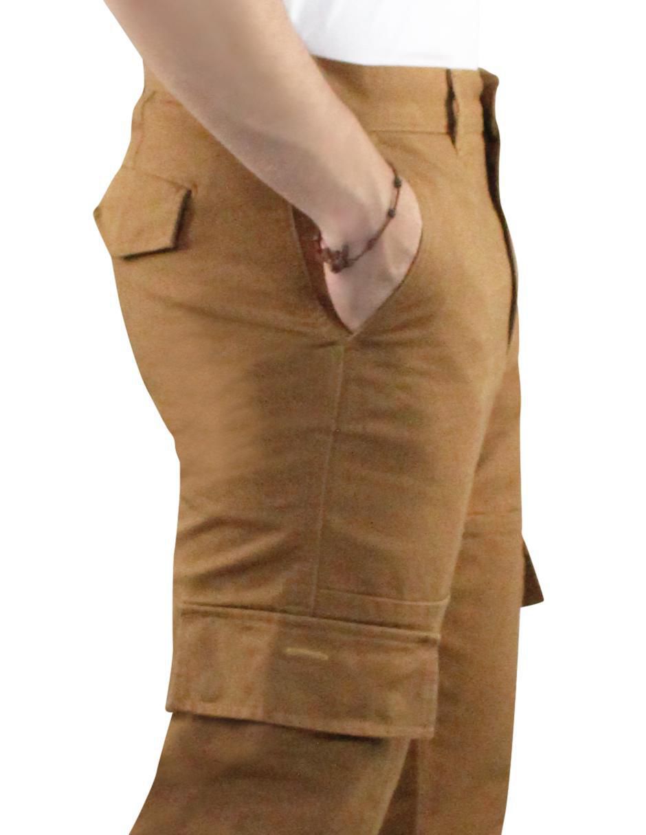 Pantalón cargo cargo recto de gabardina para hombre 3