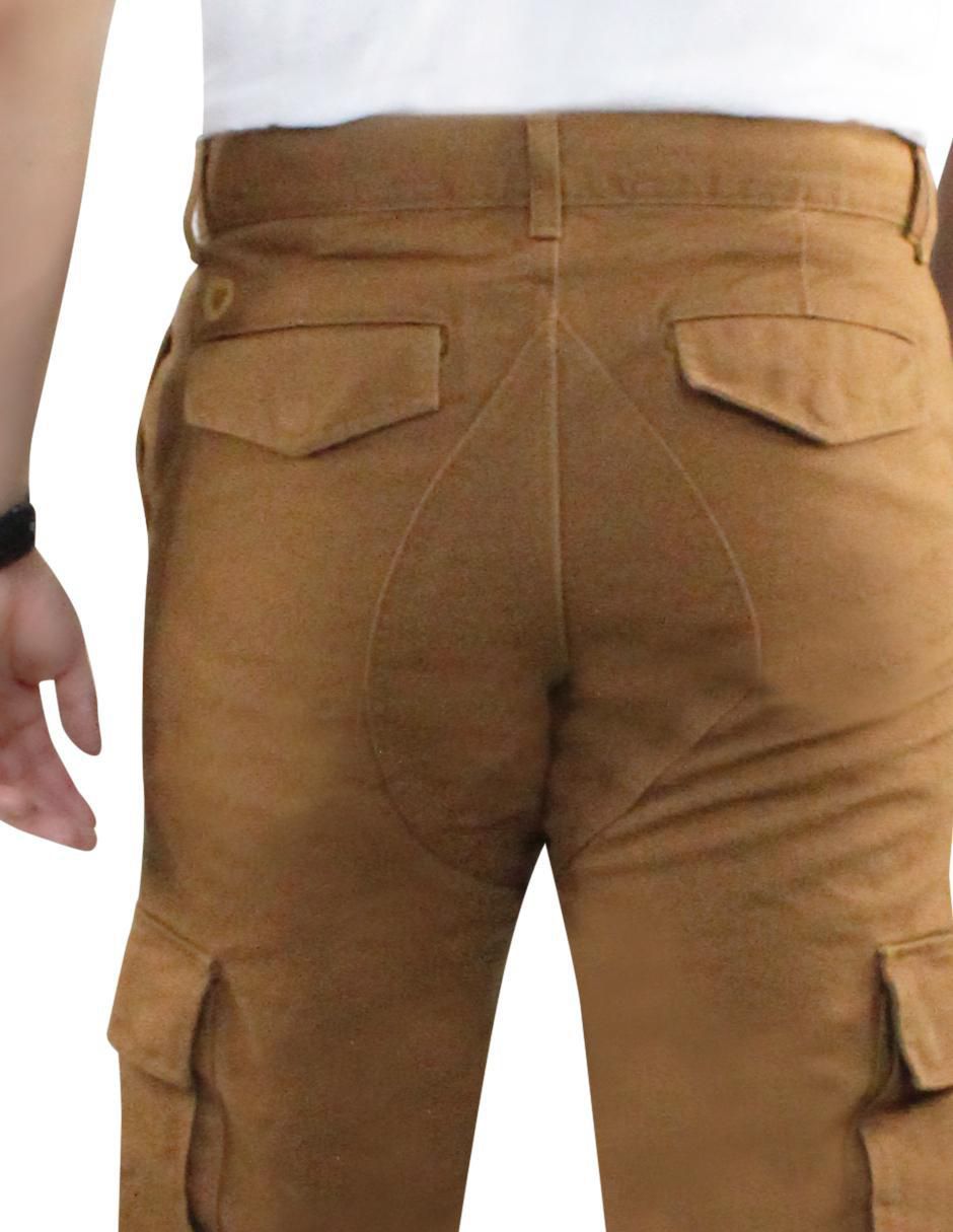 Pantalón cargo cargo recto de gabardina para hombre 6