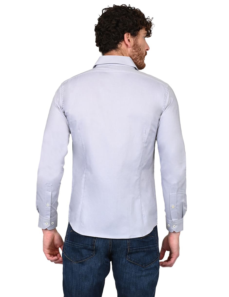 Camisa casual de algodón manga larga para hombre