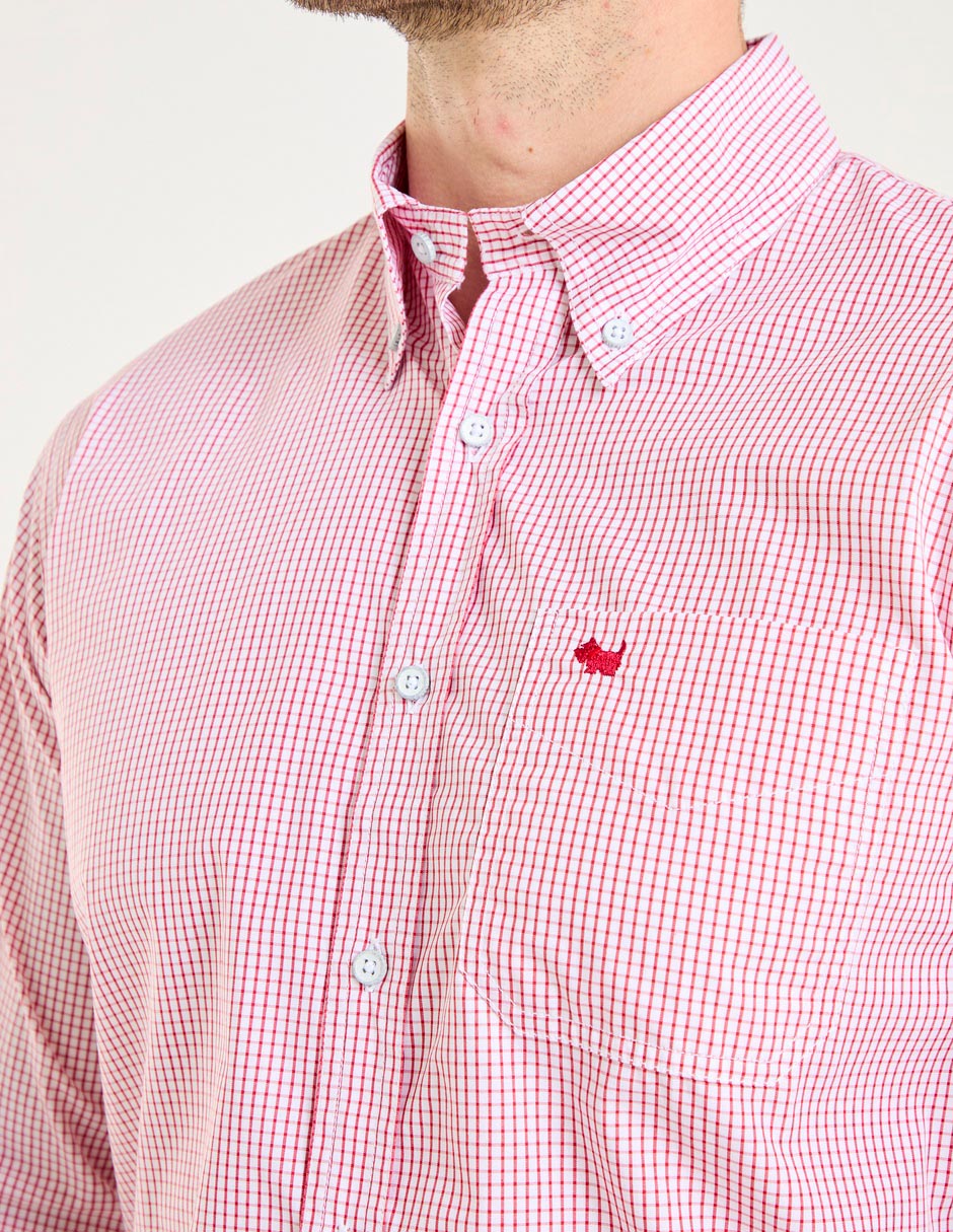 Camisa casual Ferrioni de algodón manga larga para hombre